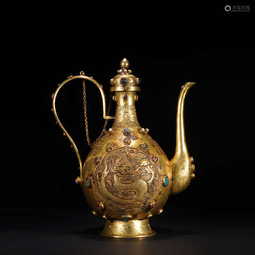 Gilt Bronze Dragon Pattern Pot