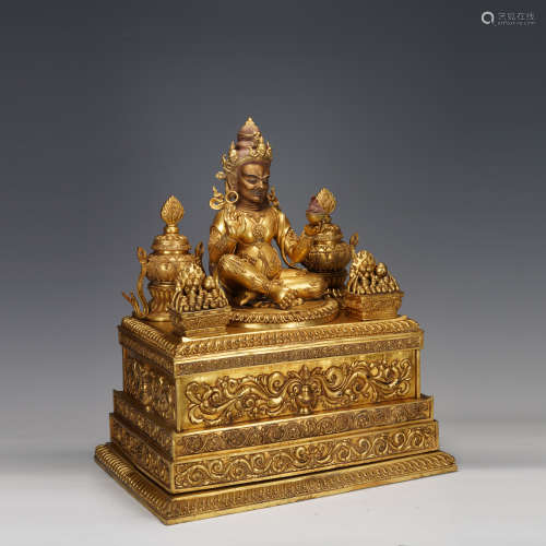 Large Gilt Bronze Buddha With Teasure &Buddha Coffin Figure ...