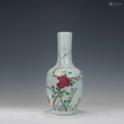 Famille Rose Flower Branch Pattern Porcelain Vase