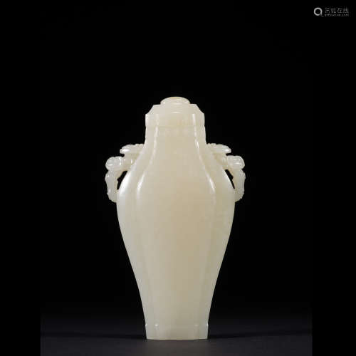 Jade Carved Ruyi Pattern Vase