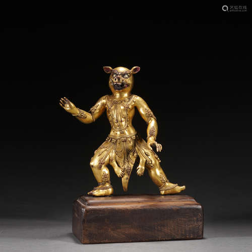 Gilt Bronze Guardian Figure