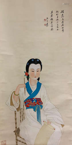 Chinese Drawing Beauty Painting,Zhang Daqian Mark