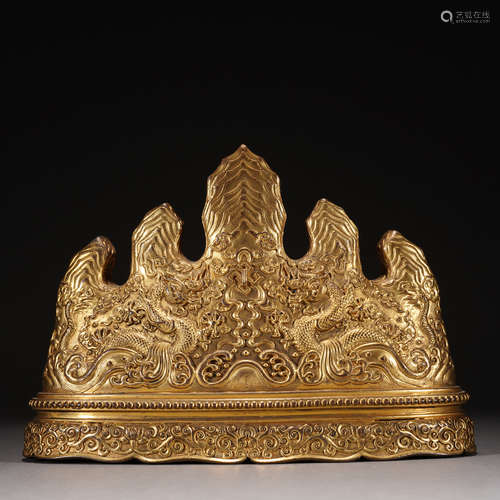 Gilt Bronze Carved Dragon Pattern Pen Holder