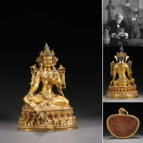 Gilt Bronze Manjushri Figure