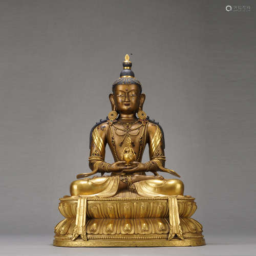 Gilt Bronze Infinite Life Buddha Figure