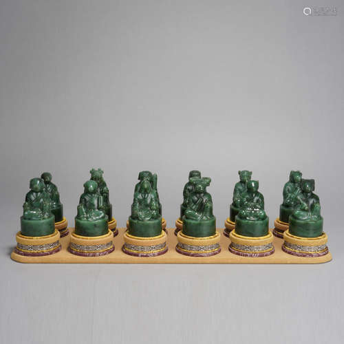 Group of Twelve Jasper Beast Figure