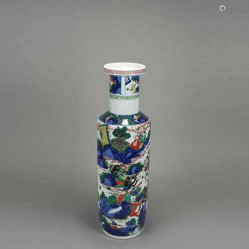 Wucai Character Story Porcelain Vase