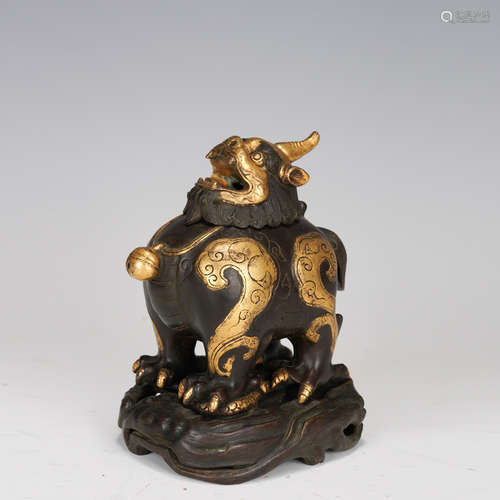 Gilt Bronze Beast Figure