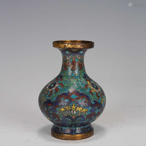 Bronze Cloisonne Carved Flower Pattern Vase