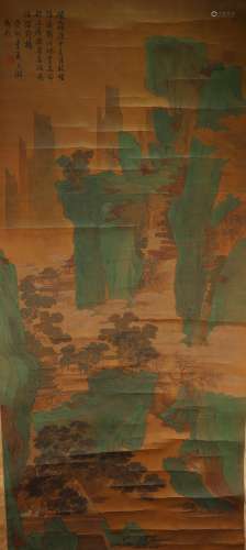 Chinese Drawing Landscape Painting,Qiu Ying Mark