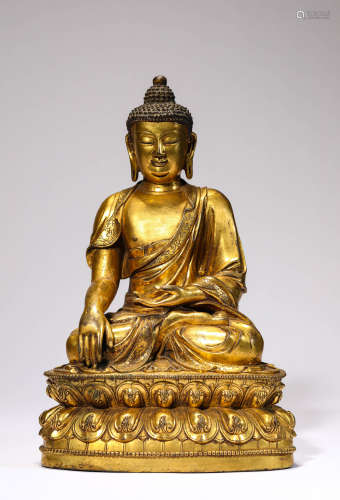 Gilt Bronze Sakyamuni Figure