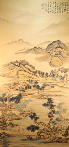 Chinese Drawing Landscape Painting,Zhang Daqian Mark