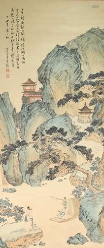 Chinese Drawing Landscape Painting,Zhang Daqian Mark