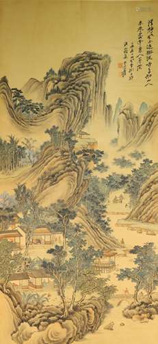 Chinese Drawing Landscape Painting,Zhang Daqian Mark