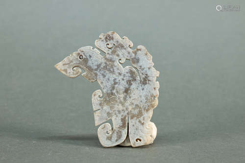 Jade Carved Beast Pattern Bi