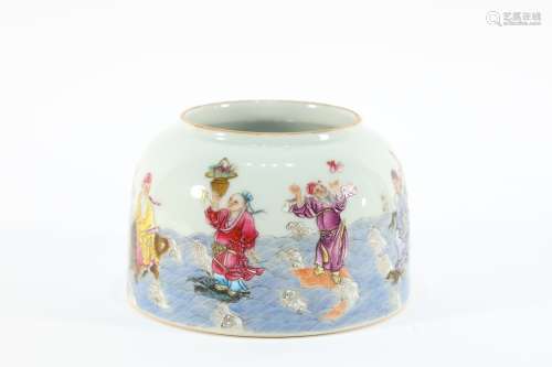 Famille Rose Drawing Character Pattern Porcelain  Washer
