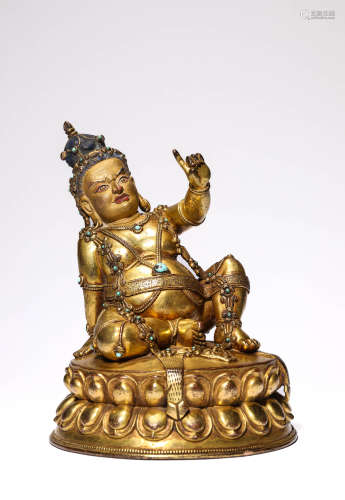 Tibetan Gilt Bronze Buddha Figure