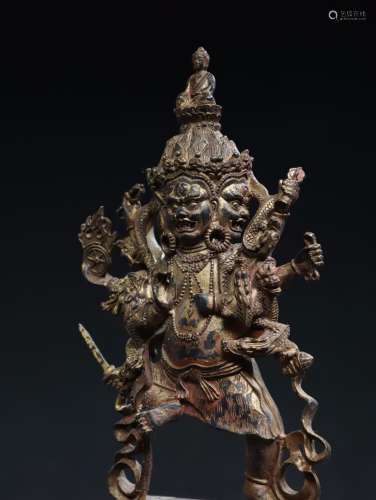 Bronze Six-armed Mahakala Statue