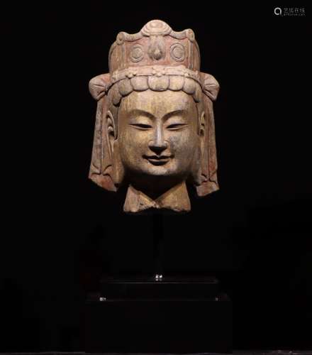 Stone Buddha Head Figure