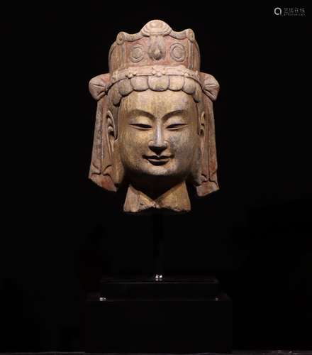 Stone Buddha Head Figure