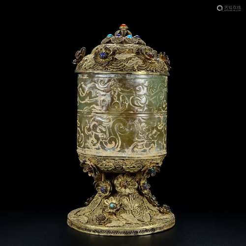 Gilt Bronze Inlaid Carved Dragon Pattern Incense Burner