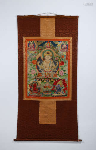 Silk Embroidery Four-Arms GuanYin Tangka