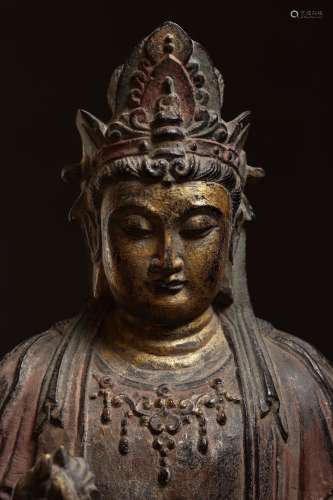 Colored Grey Stone Buddha Figure