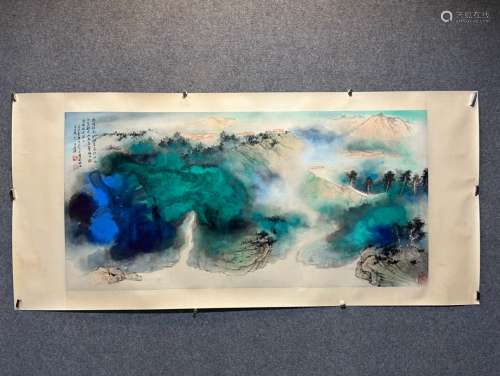 Chinese Drawing Coloured Landscape Painting,Zhang Daqian Mar...