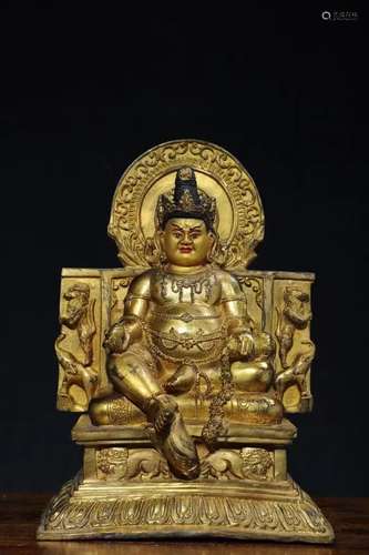 Gilt Bronze Yellow Jambala Figure