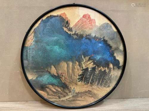 Chinese Drawing Coloured Landscape Painting Frame,Zhang Daqi...