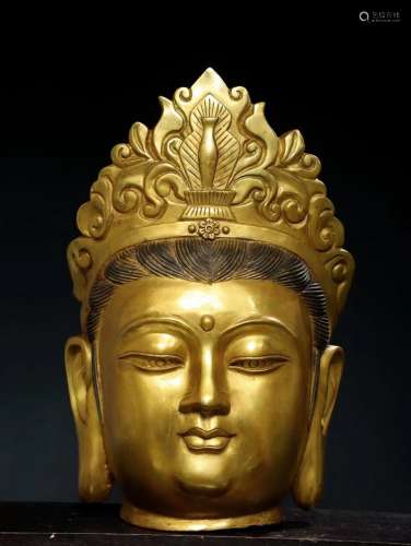 Bronze Gilt Guanyin head Figure