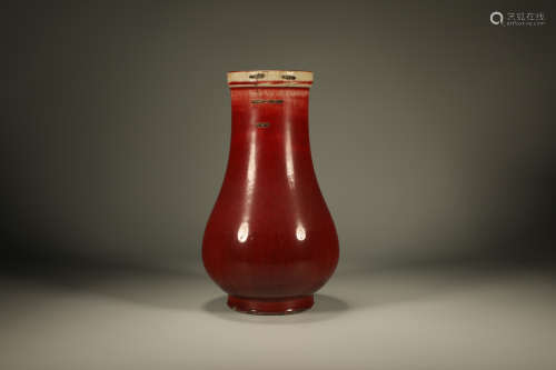 Red Base Porcelain Vase