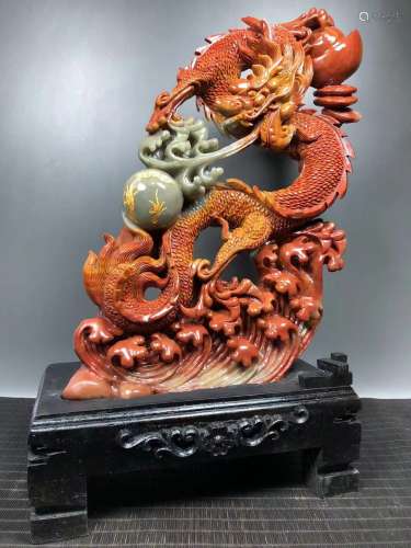 Shoushan Carved Dragon Ornament