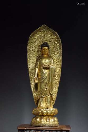 Bronze Gilt Guanyin Figure