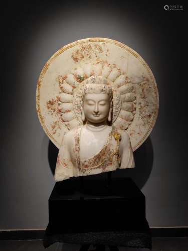 White Stone Buddha Figure