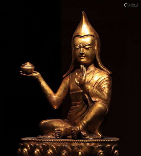 Bronze Gilt Tsongkhapa Figure