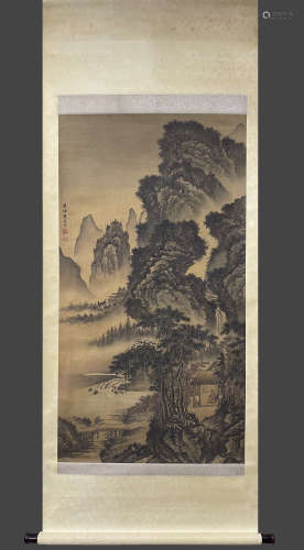 Chinese Drawing Landscape Silk Painting,Dai Jin Mark