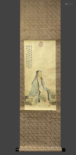 Chinese Drawing  Character Painting,Zhao Mengfu Mark