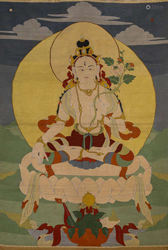 A KESI FABRIC IMAGE OF WHITE TARA