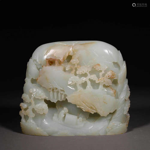 A JADE FIGURAL BOULDER