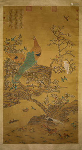SHEN QUAN: FLOWERS AND BIRDS, INK AND COLOR ON PAPER