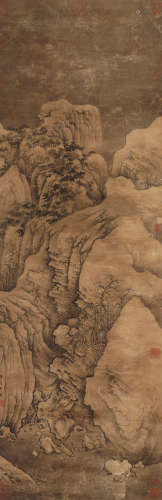 A CHINESE LANDSCAPE PAINTING ON PAPER, HANGING SCROLL, XU DA...