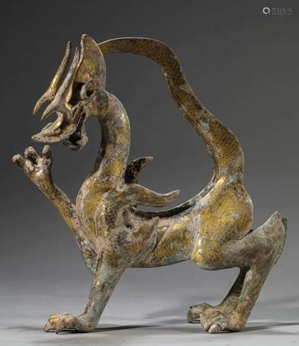 A GILT-BRONZE CHILONG