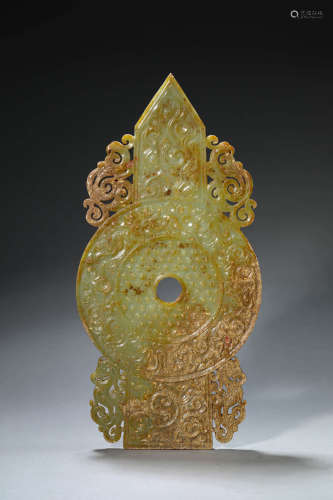 A JADE FOUR HOLY BEASTS BI DISC WITH AN OUTER EDGE