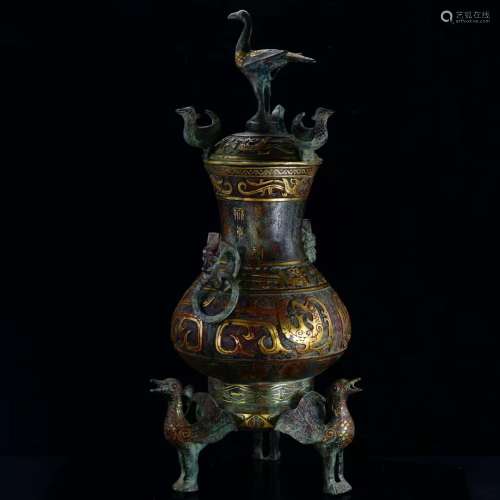 Chinese Bronze Ding Pot