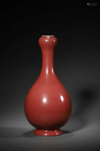 Red Glaze Porcelain Garlic-head Bottle