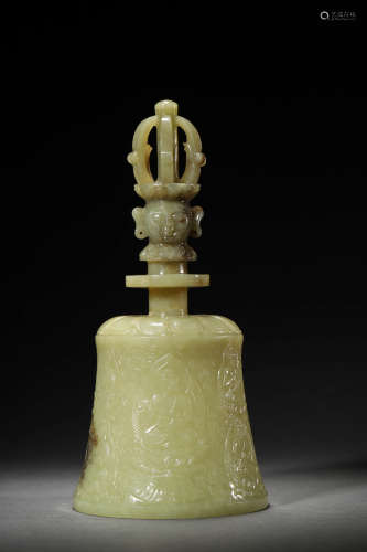 Buddha Carved Jade Bell