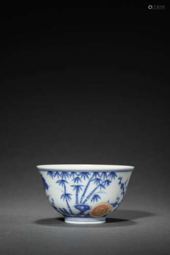 Blue&white the “three cold-weather friends” Porcelain Cup