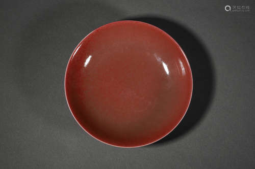 Red Glaze Porcelain Plate