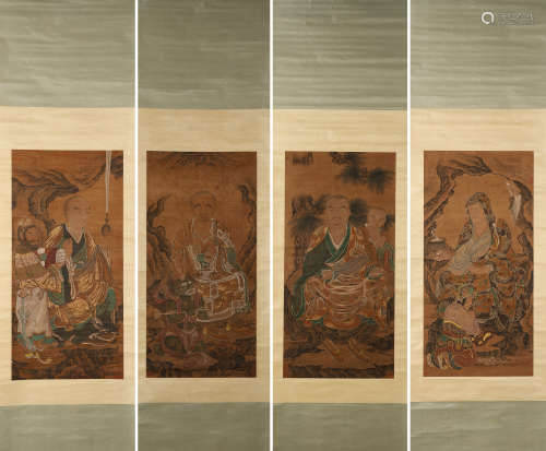 Anonymous, A Set Of Four  Arhat Paintings